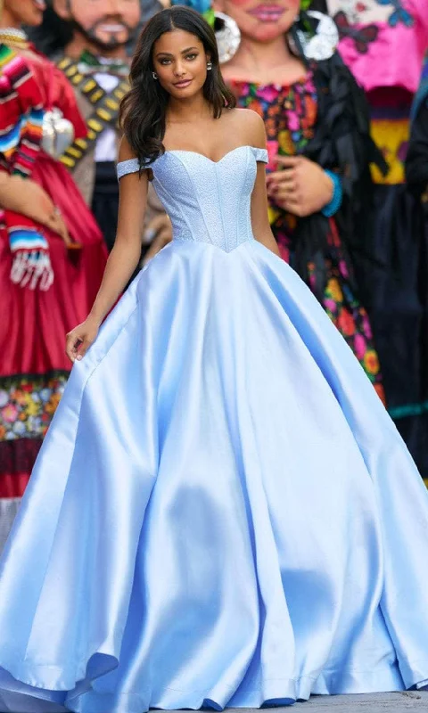 Soft Knitwear Sherri Hill 55065 - Off Shoulder Embellished Ballgown