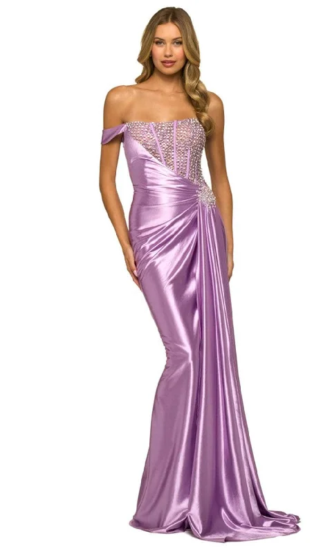 Easygoing Fashion Sherri Hill 55367 - One-Sleeve Off-Shoulder Prom Gown