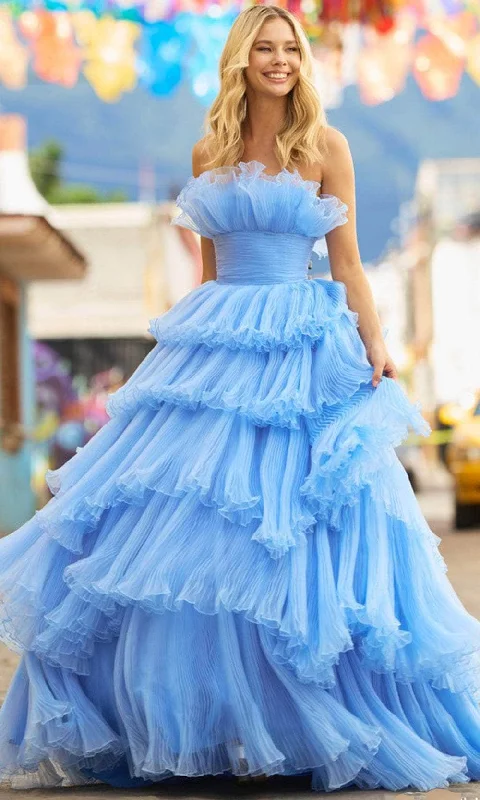 Smart Comfort Wear Sherri Hill 55594 - Ruffled Strapless Ball Gown