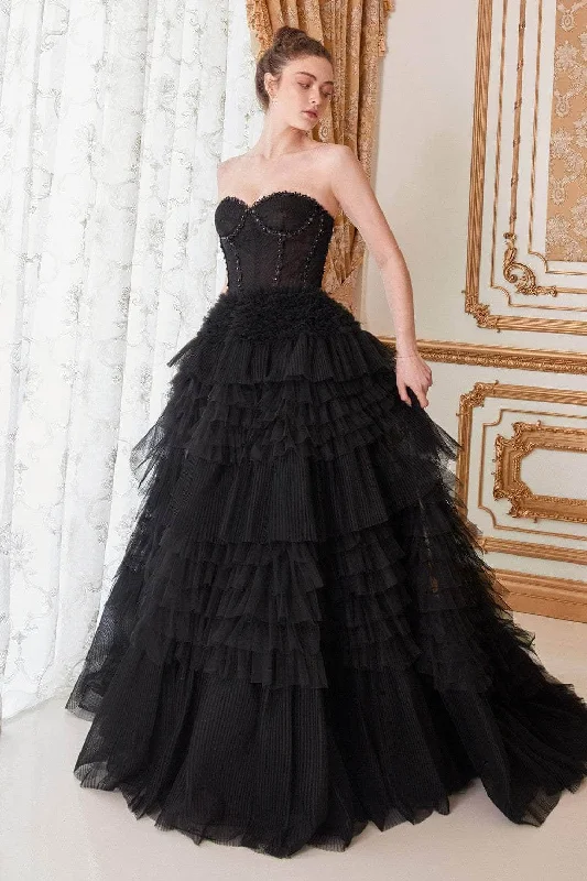 Simple Comfort Andrea and Leo - A1017 Strapless Pleat And Tiered Ballgown