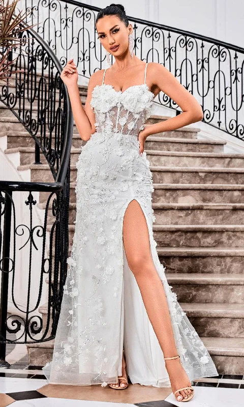 Comfy Layers J'Adore Dresses J24002 - High Slit Trumpet Prom Dress