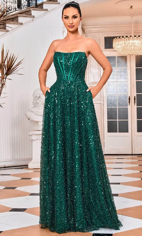 Comfy Dress J'Adore Dresses J24022 - Sequin A-Line Prom Dress