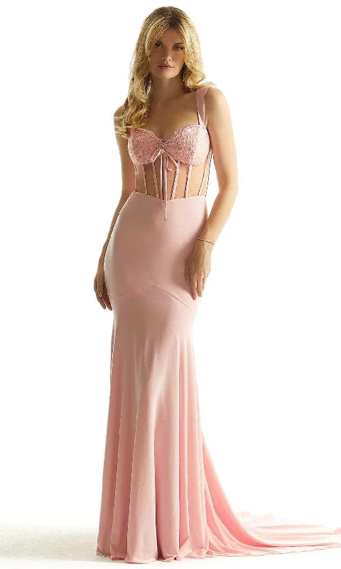 Trendy Dresses Mori Lee 49061 - Sheer Midriff Mermaid Prom Dress