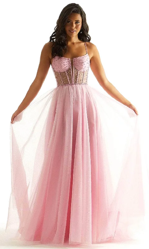 Warm Layers Mori Lee 49069 - Sheer Glitter Prom Dress