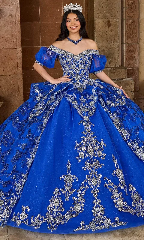Lounge Chic Rachel Allan RQ3128 - Hand Beaded Off-Shoulder Ballgown